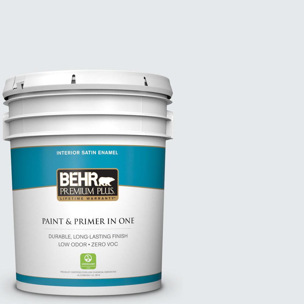 BEHR Premium Plus 5gal. PRW10 Swirling Water Satin Enamel Interior Paint705005 The Home Depot