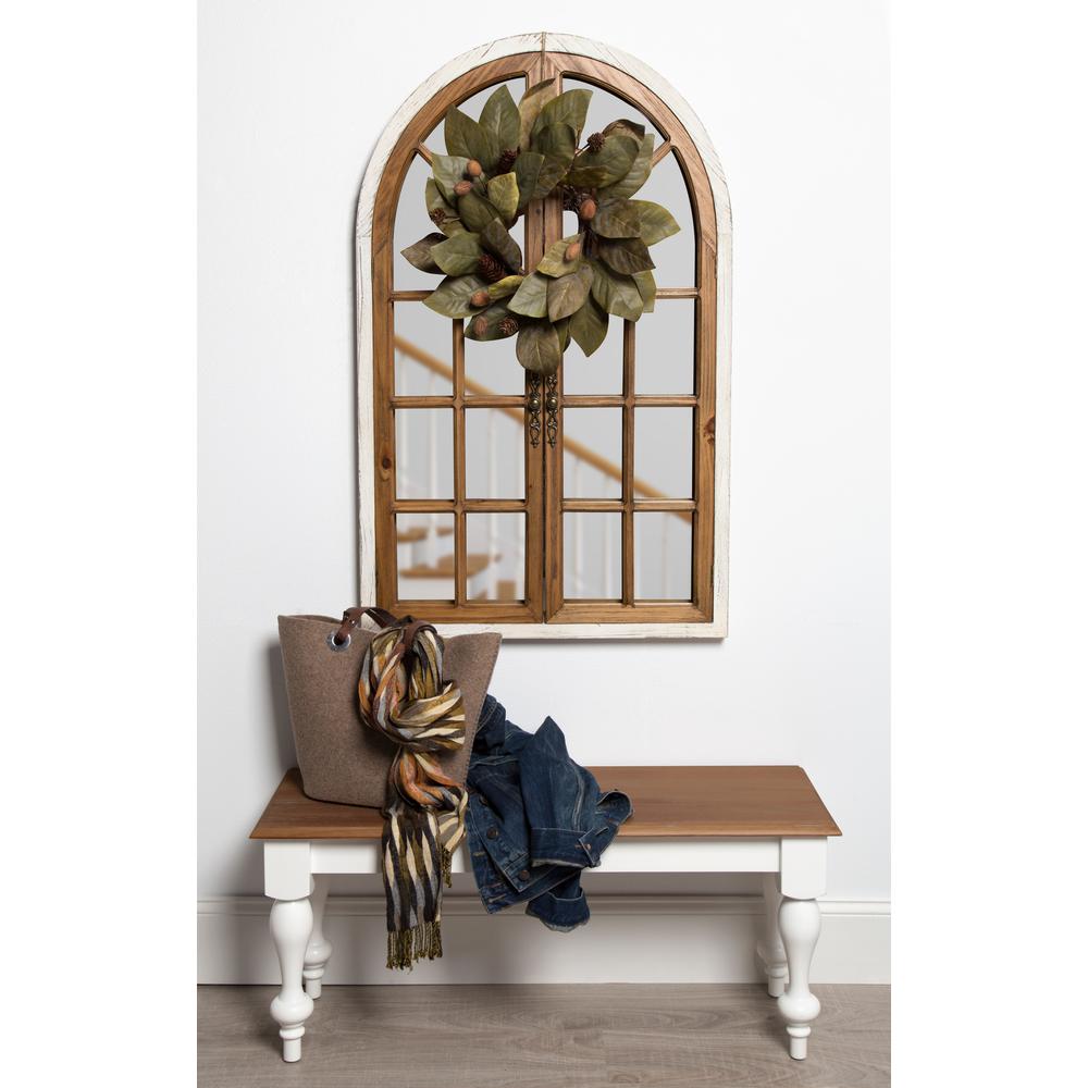 Kate Laurel Boldmere Wood Windowpane Arch Mirror White 211967 Kate Laurel Boldmere Wood Windowpane Arch Mirror White