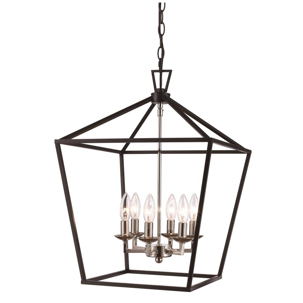 Bel Air Lighting 6 Light Black Chandelier Musethecollective Bel Air Lighting Lacey 6 Light Black And Brushed Nickel Pendant