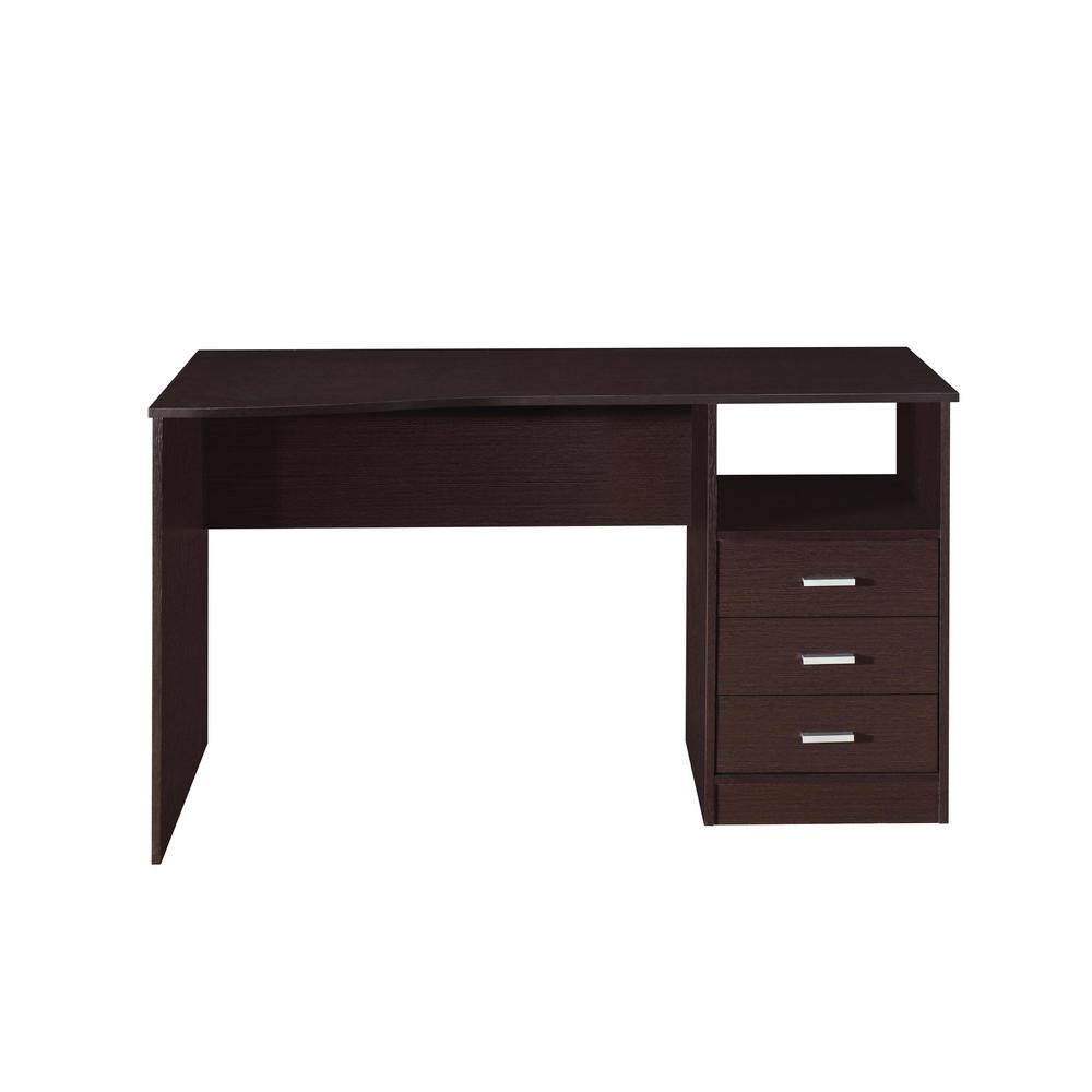 Techni Mobili Wenge Classic Computer Desk With Multiple Drawers