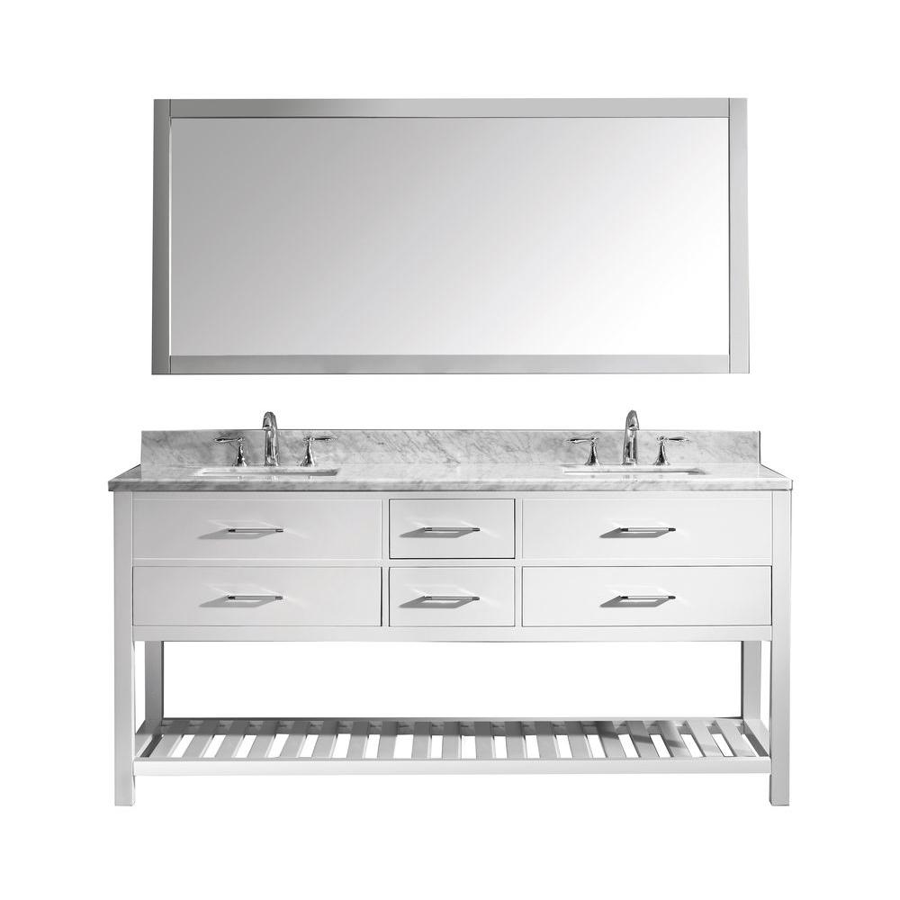 Virtu USA Caroline Estate 72 in. W x 36 in. H Vanity with Marble Vanity