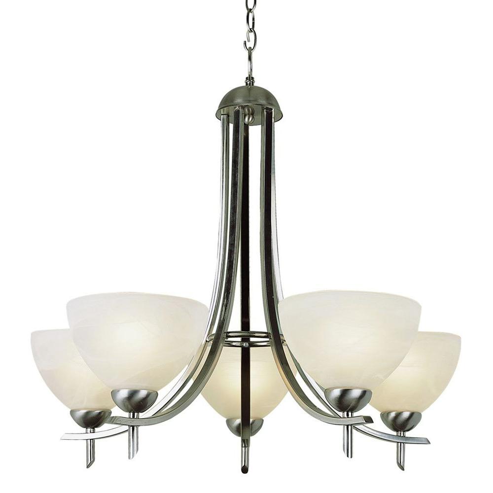 Bel Air Lighting Stewart 5 Light Polished Chrome Chandelier With Bel Air Lighting Stewart 5 Light Polished Chrome Chandelier With Frosted Glass Shades 8175 Bn The Home Depot