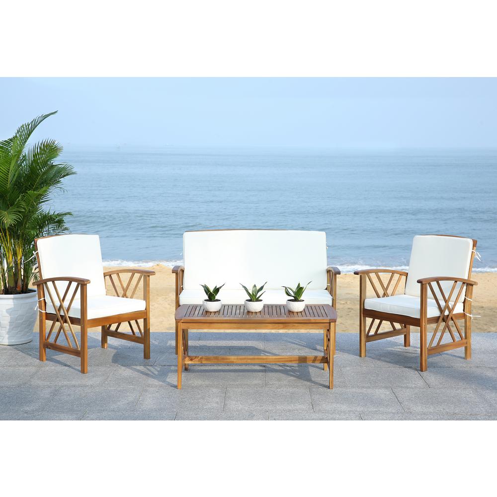 Safavieh Fontana Natural Brown 4-Piece Wood Patio ... Safavieh Fontana Natural Brown 4-Piece Wood Patio ... on Safavieh Fontana Patio Set id=12357