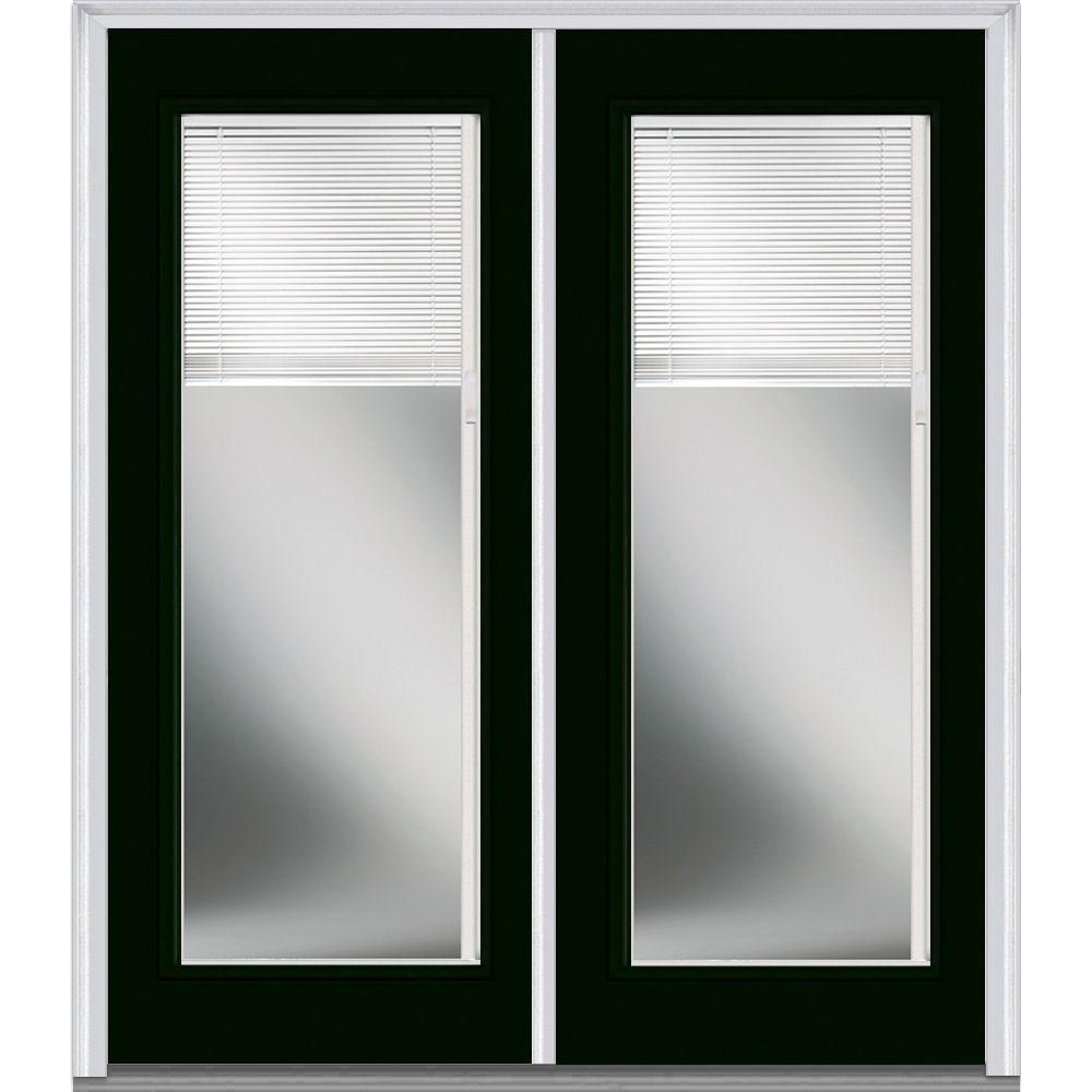 Mmi Door 72 In X 80 In Internal Blinds Right Hand Inswing Full Lite Clear Glass Painted