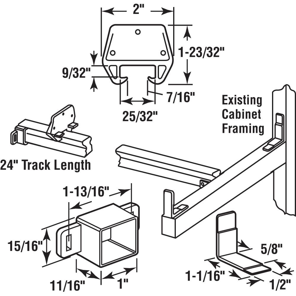 Everbilt 24 In Wood Drawer Track Repair Kit R 7144 E The Home Depot