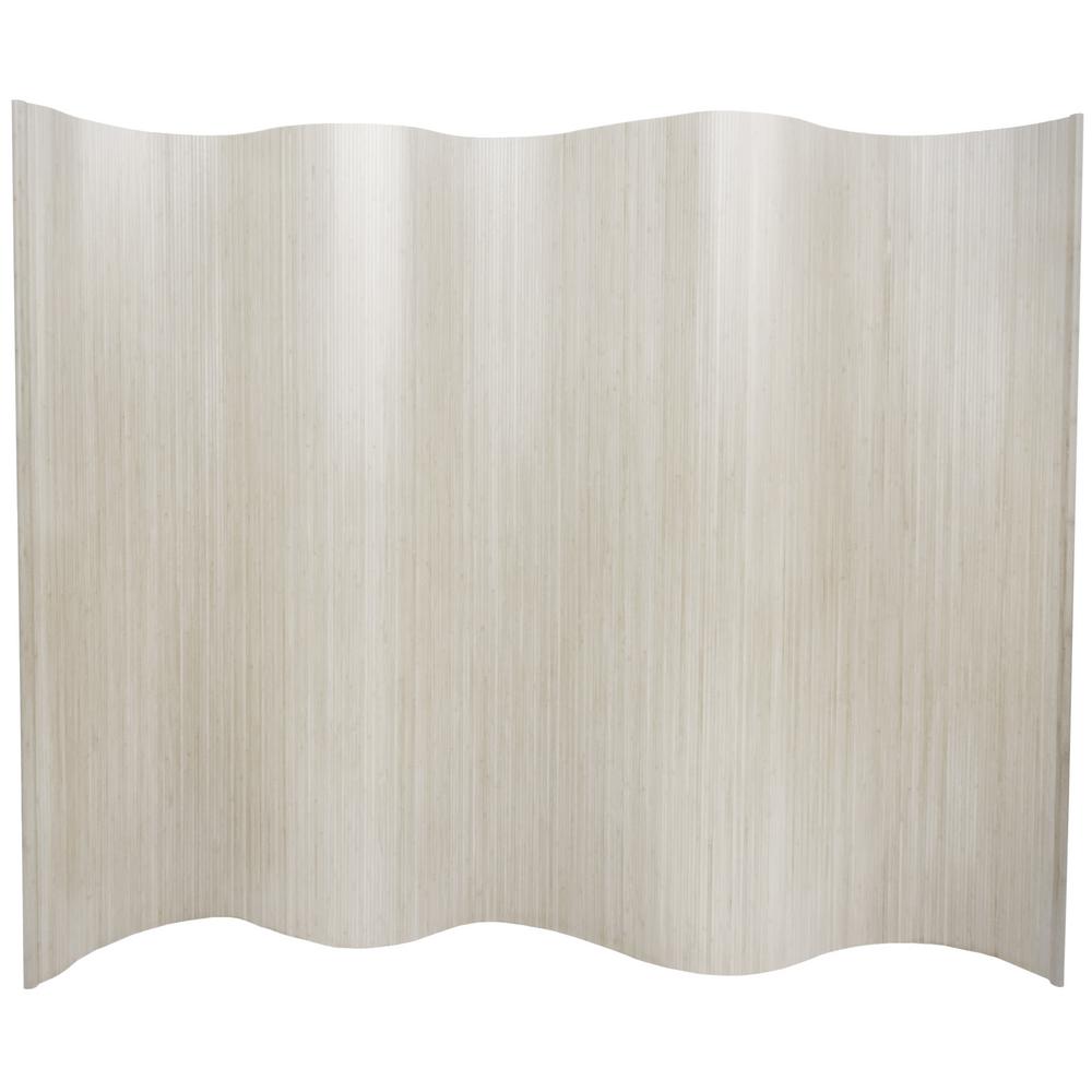 Oriental Furniture 6 Ft White Bamboo Wave 1 Panel Room Divider