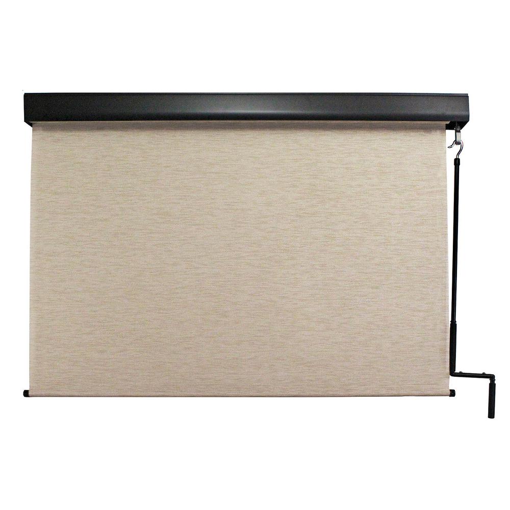 SeaSun Surfside Premium PVC Fabric Exterior Roller Shade Cordless Crank Operated... by SeaSun