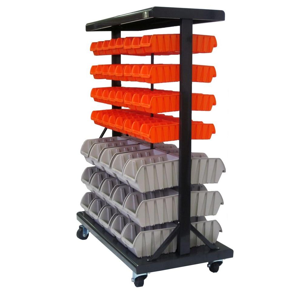 Trinity 35.5 in. x 19.75 in. x 48.5 in. DualSided Mobile Bin RackTXK