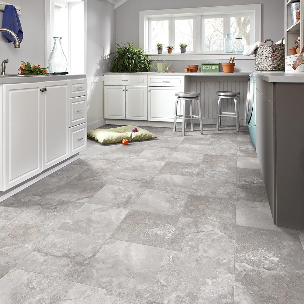 Trafficmaster Take Home Sample Travertine Grey Vinyl Sheet 6 In X 9 S030hdbap992 The Depot Sample Travertine Grey Vinyl Sheet
