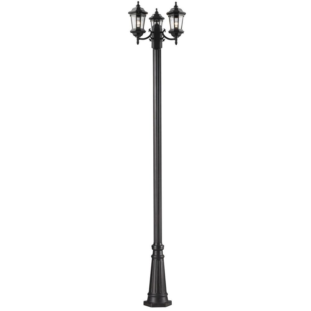 Filament Design Presley 3 Light Outdoor Black Lamp Post Cli Jb048223 Filament Design Presley 3 Light Outdoor Black Lamp Post