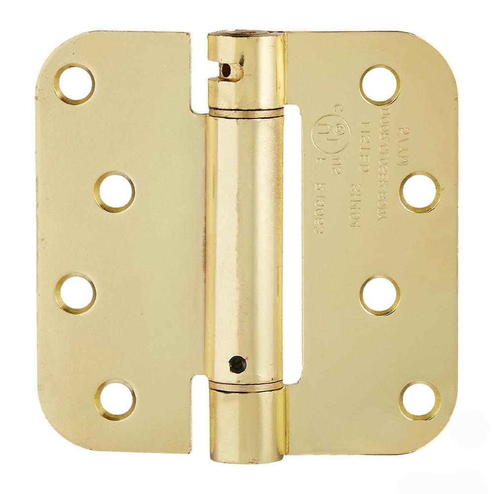Dynasty Hardware 4 inch x 4 inch Satin Brass 5/8 inch Radius Adjustable Spring... by Dynasty Hardware