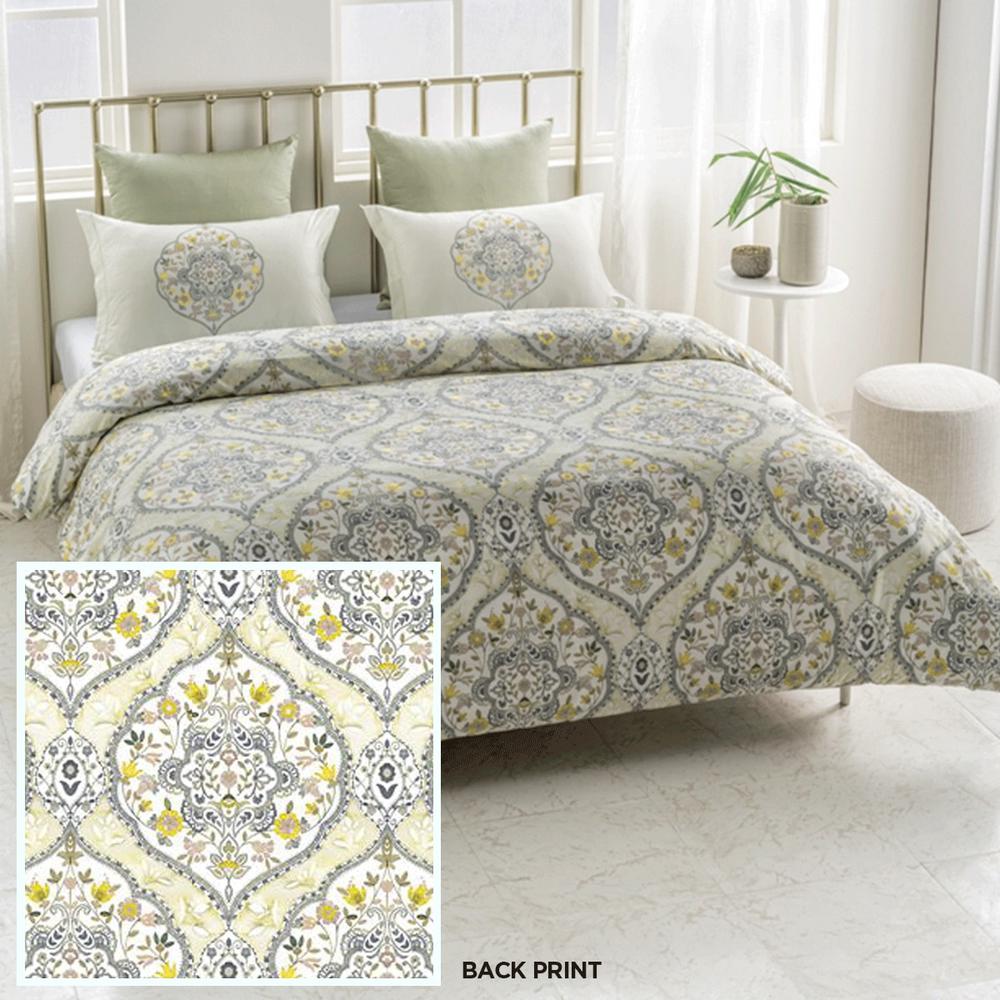 A1 Home Collections Gracia 3 Piece Yellow Green Queen Duvet Cover