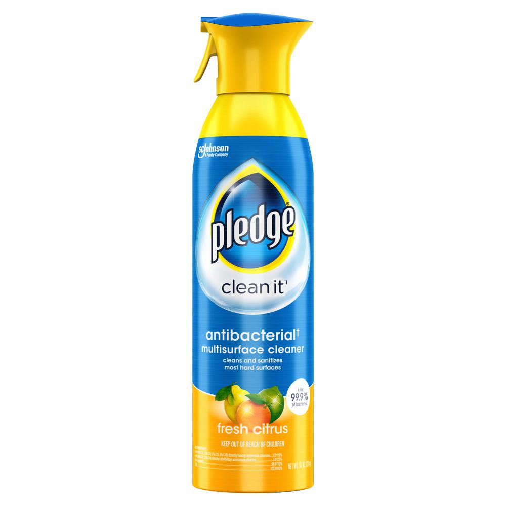 Pledge 9 7 Oz Fresh Citrus Antibacterial Multi Surface Everyday Cleaner 307951 The Home Depot