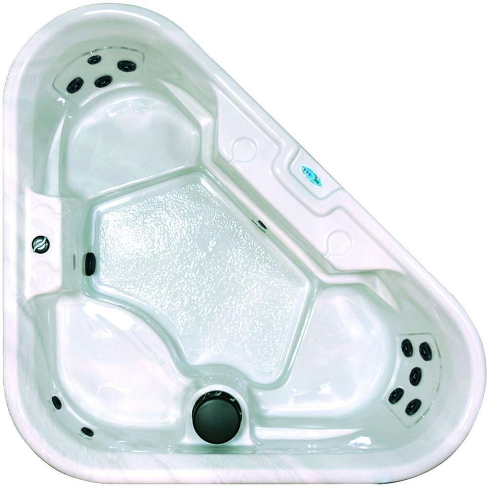 Qca Spas Riviera 3 Person Corner Plug And Play 36 Jet Standard Hot Tub With Ozonator Led Light Polar Insulation And Hard Cover
