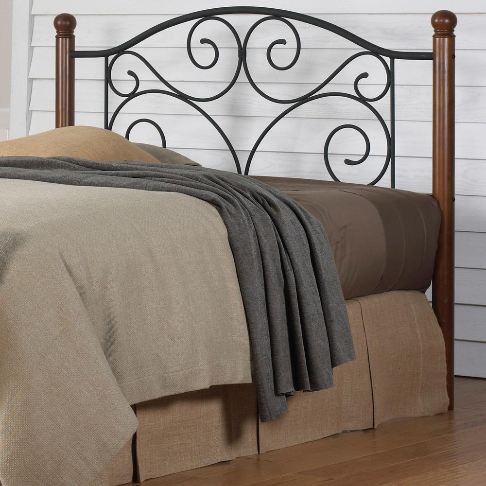 Fashion Bed Group D California King Size Headboard With Dark D California King Size Headboard With Dark Walnut Wood Postetal Grill In Matte Black