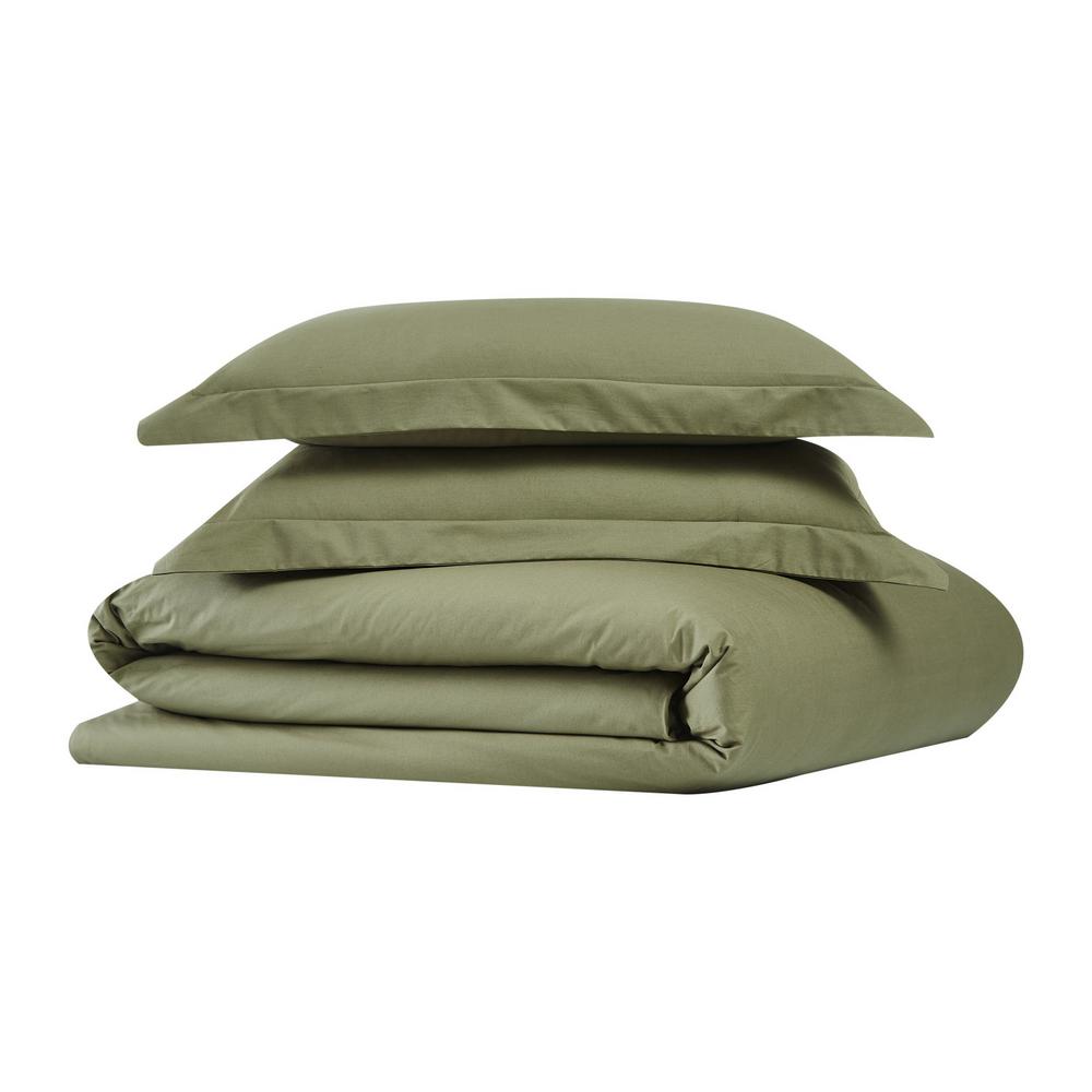 Brooklyn Loom Solid Cotton Percale 3 Piece Olive Green Full Queen Duvet Set Dcs3158ogfq 00 The Home Depot - Olive Green Queen Bedding Set Brooklyn Loom Solid Cotton Percale 3 Piece Olive Green Full Queen Duvet Set Dcs3158ogfq 00 The Home Depot - Olive Green Queen Bedding Set