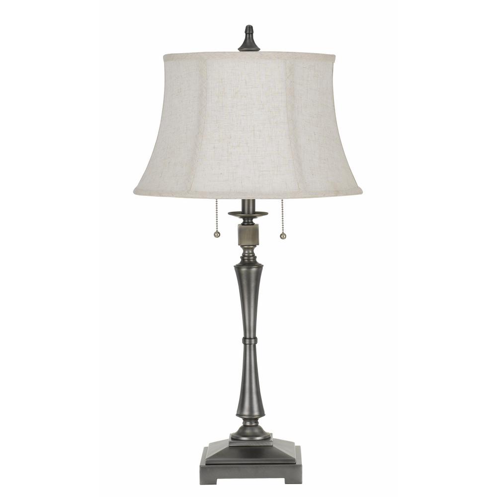Cal Lighting 31 In Antique Silver Metal Table Lamp