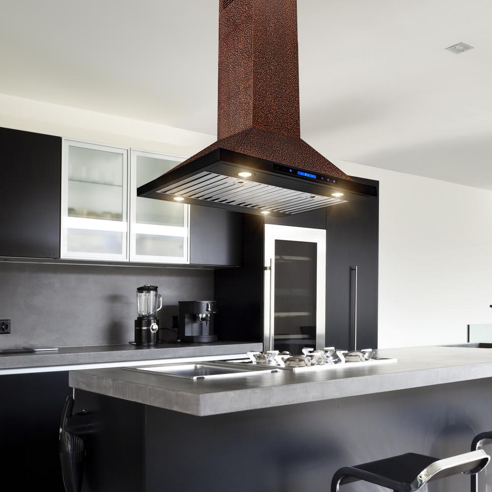 Akdy 30 In Convertible Kitchen Island Mount Range Hood In