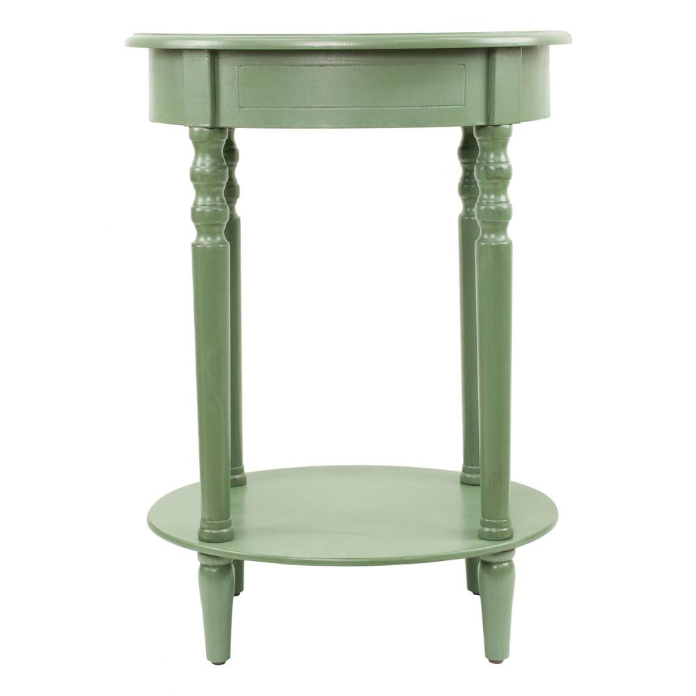 Decor Therapy Simplify Antique Green Oval End TableFR1547 The Home Depot