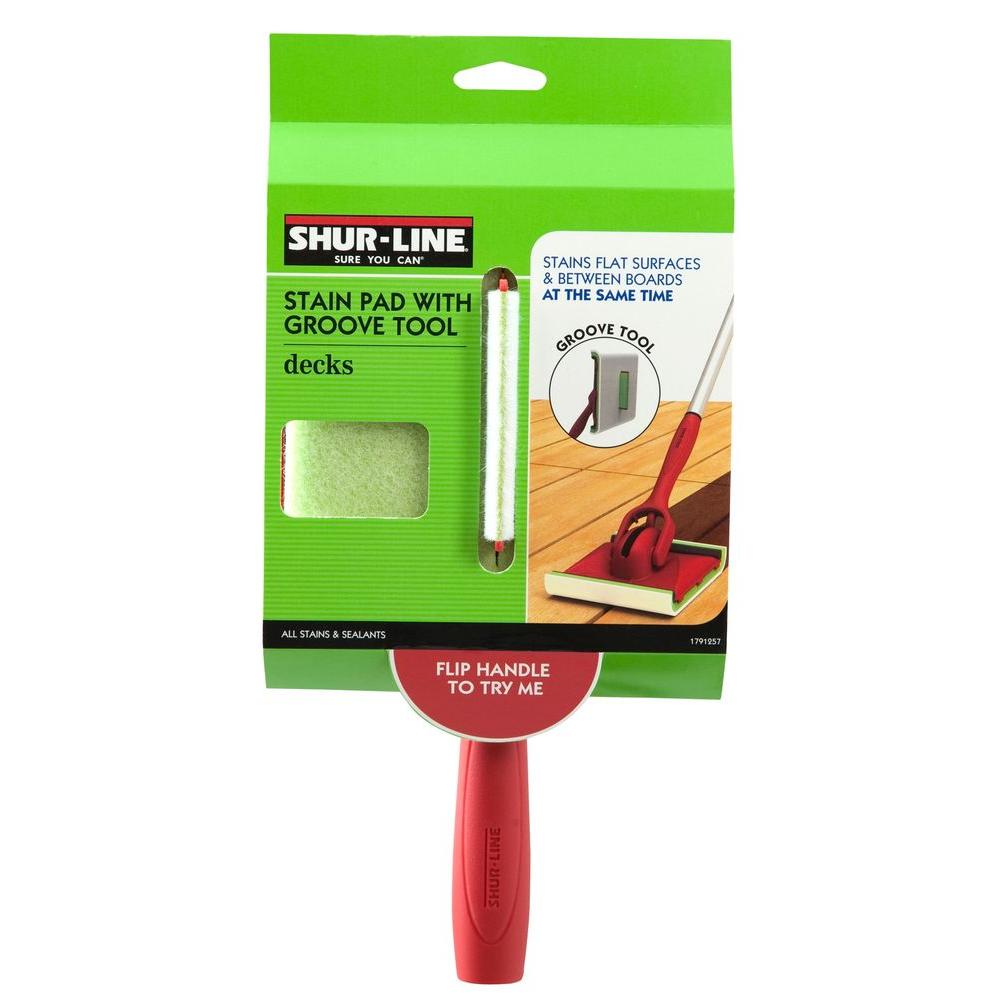 Shur Line 6 In X 3 In Deck Stain Pad With Groove Tool 1791257 The Home Depot