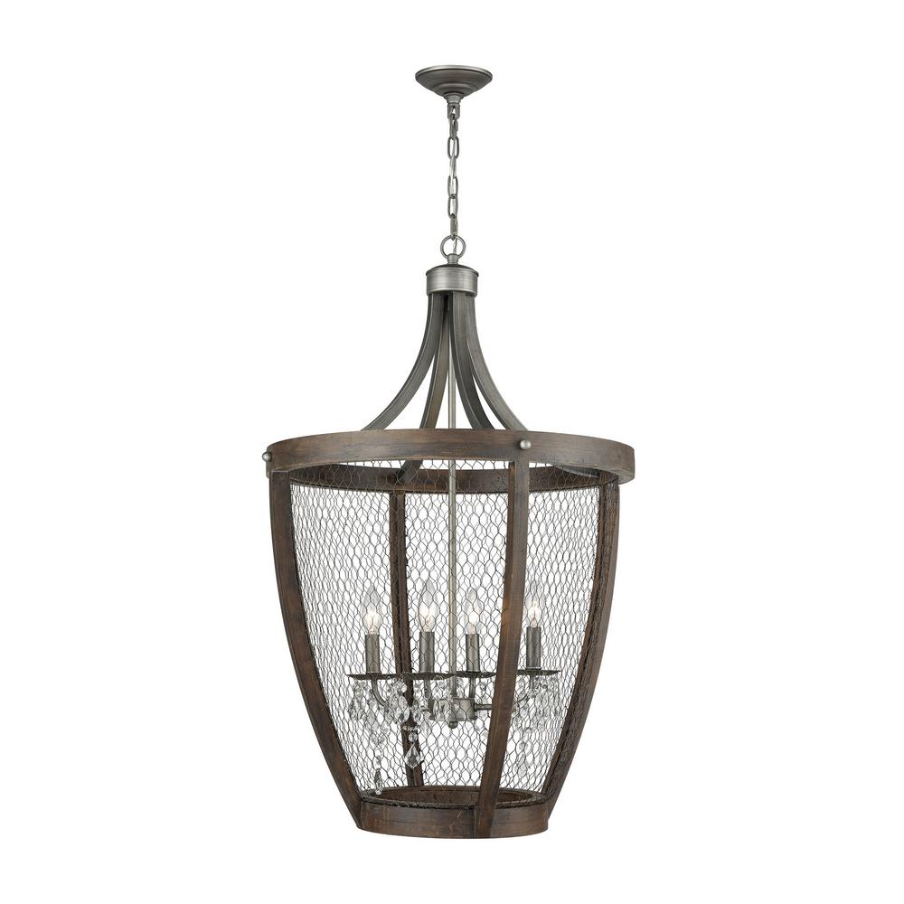 An Lighting Renaissance Invention 4 Light Weathered Zinc Basket Pendant An Lighting Renaissance Invention 4 Light Weathered Zinc Basket Pendant