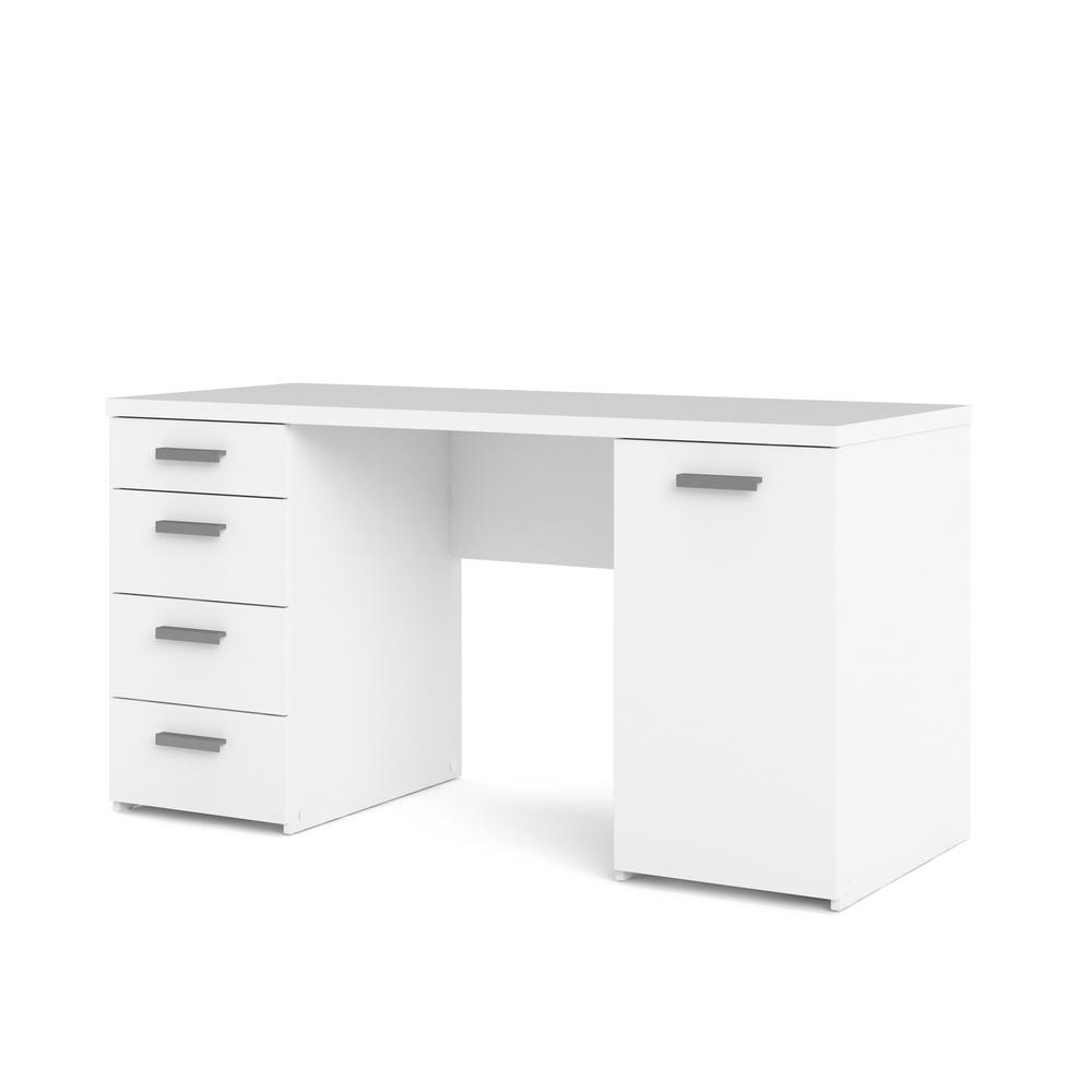 UPC 840268104238 product image for Tvilum Weston White 4-Drawer Desk with 1-Door | upcitemdb.com