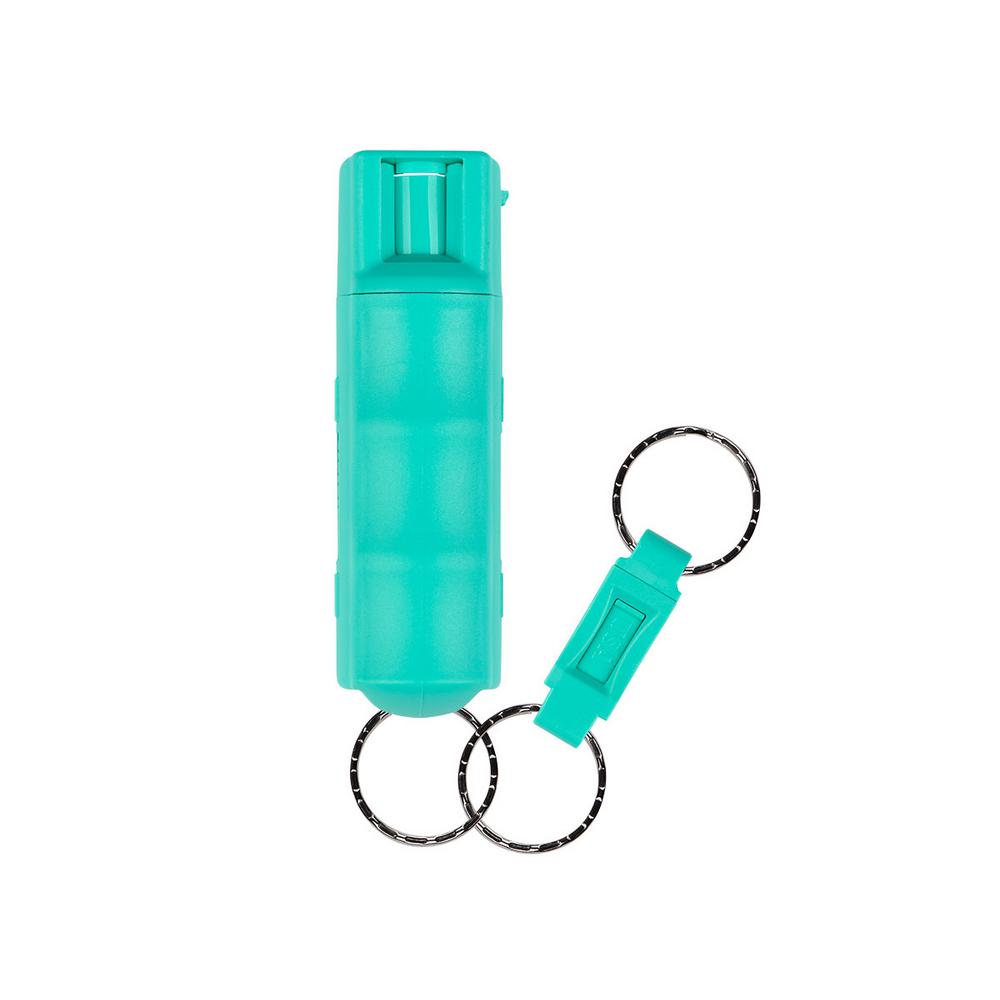 SABRE Pepper Spray Keychain with Quick Release Key Ring in Mint Green
