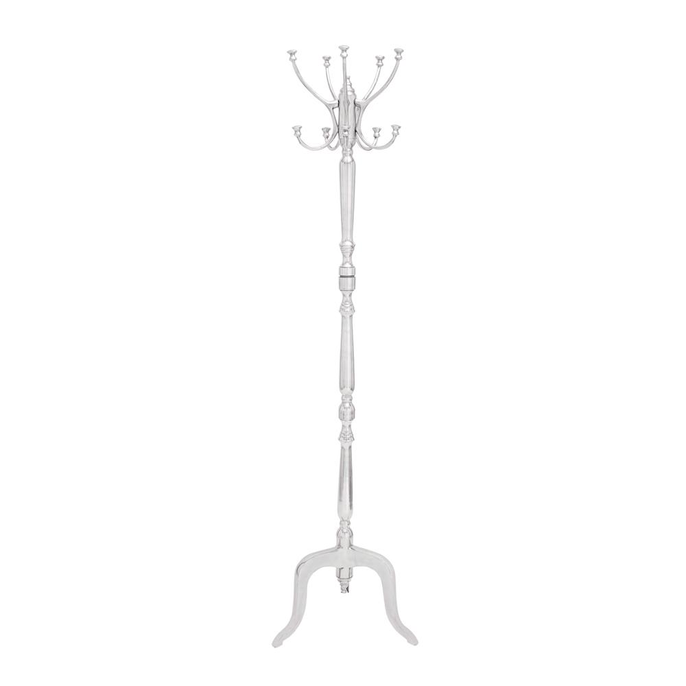 Silver 10-Hook Coat Rack