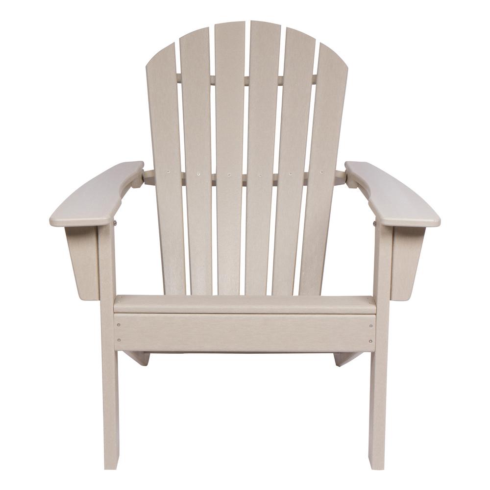 Shine Company Taupe Grey Seaside Plastic Adirondack Chair