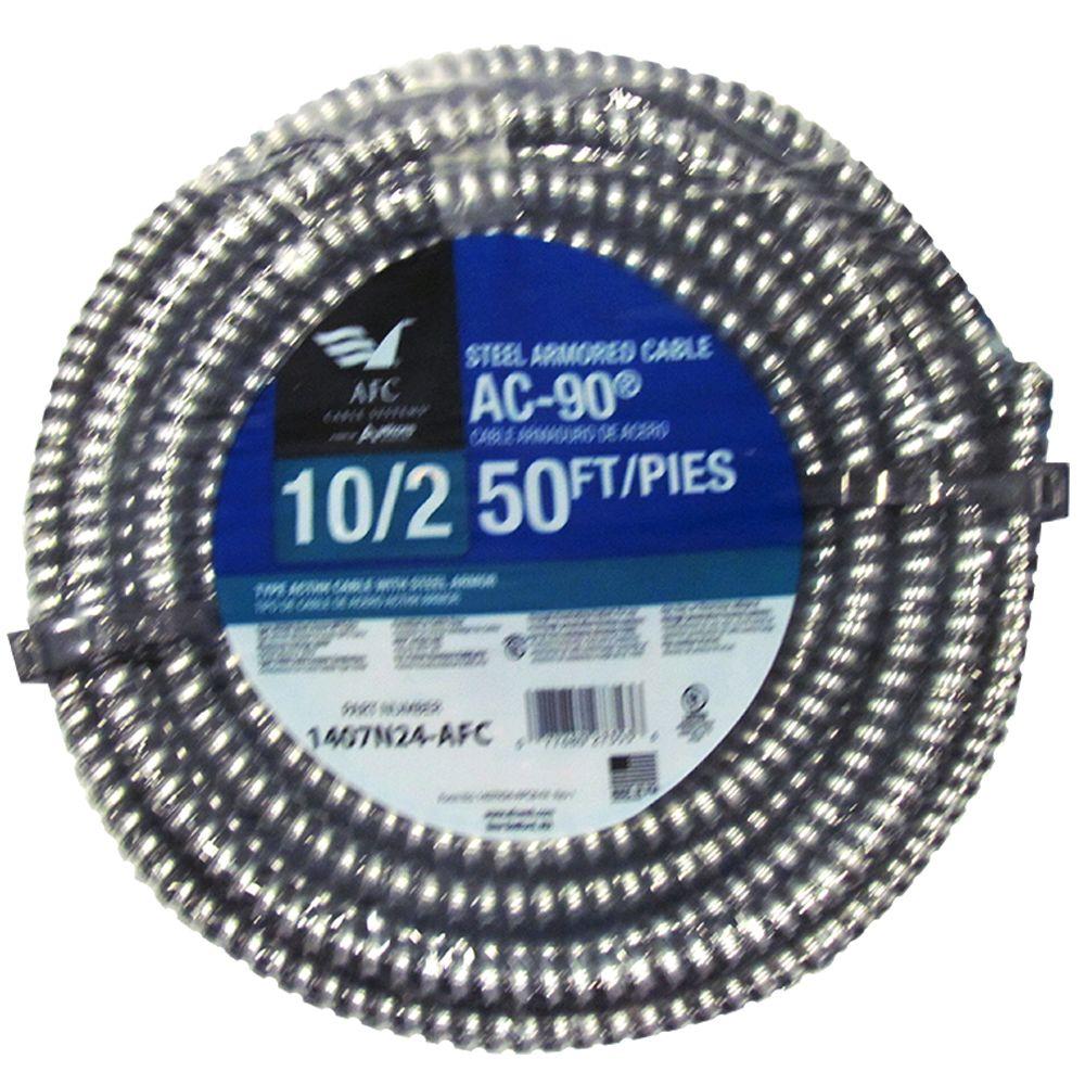 AFC Cable Systems 10/2 x 50 ft. BX/AC90 Armored Electrical Cable