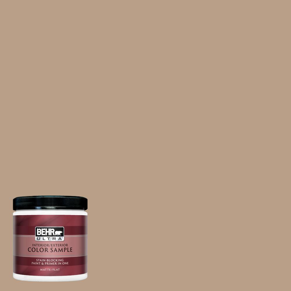Behr Ultra 8 Oz Icc 52 Cup Of Cocoa Matte Interior Exterior Paint And Primer In One Sample