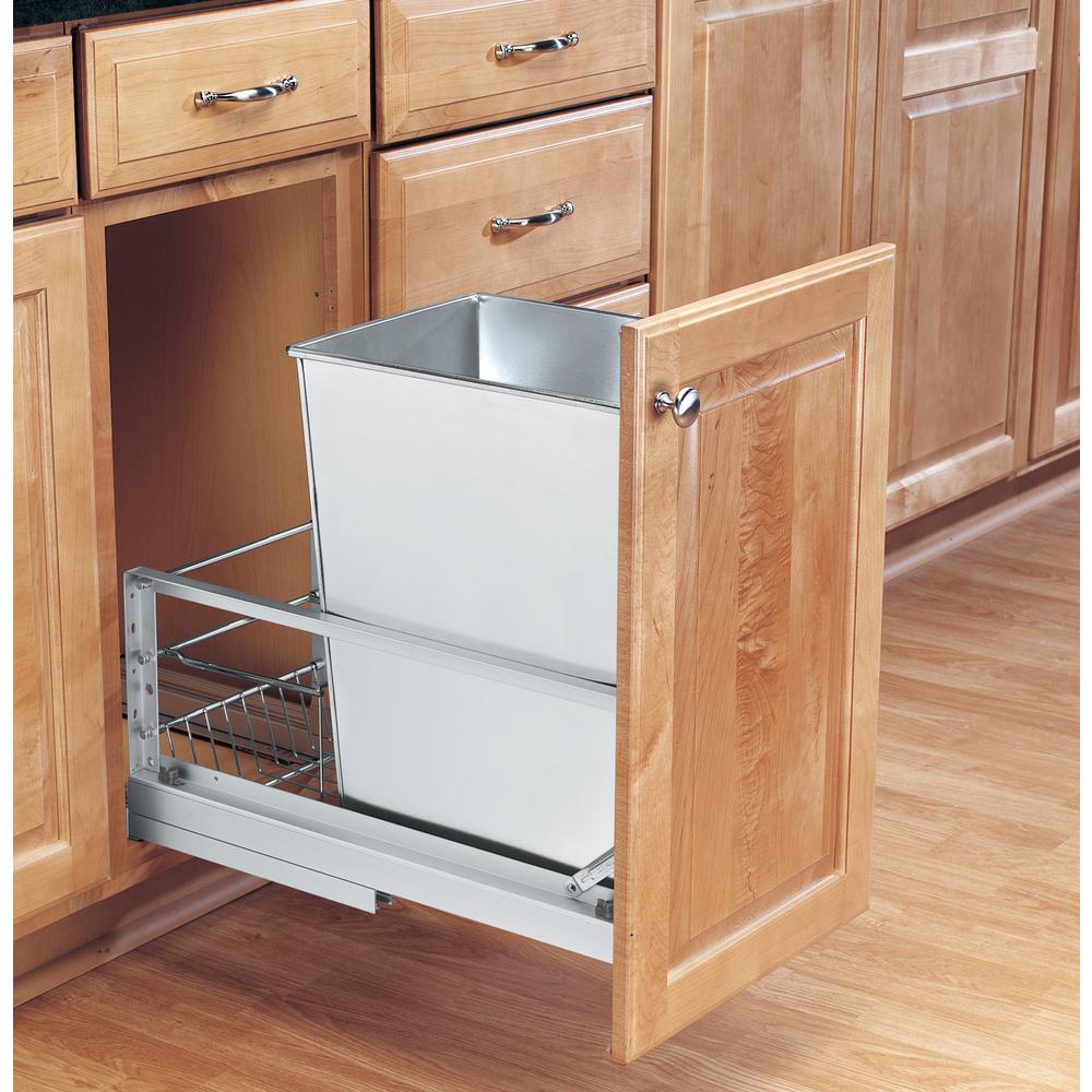 Interior Kitchen Garbage Cabinet pull out trash cans kitchen cabinet organizers the home depot 19 13 in