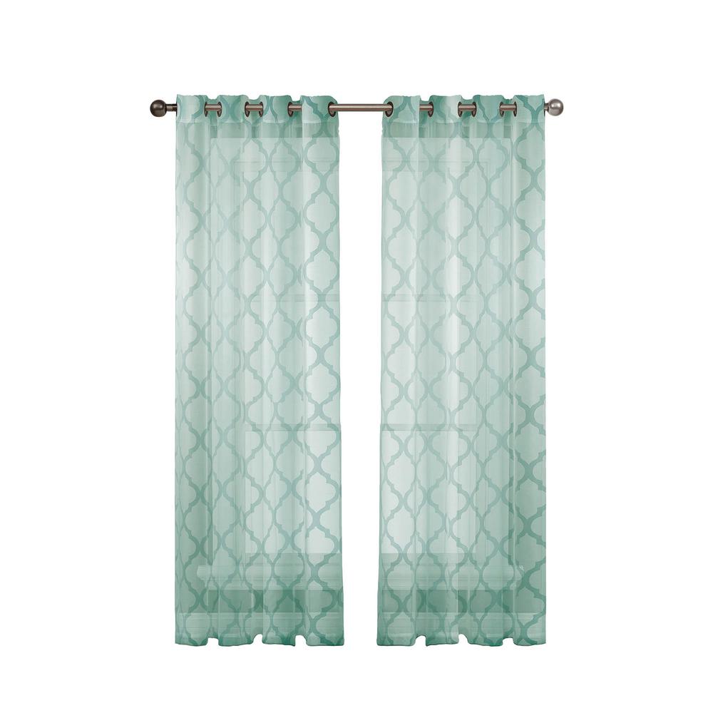 Window Elements Sheer Lattice Cotton Blend Burnout Sheer 84 In L