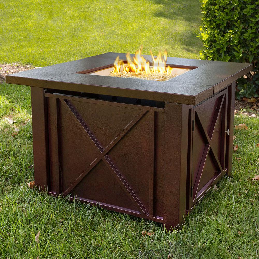 Xtremepowerus 36 In X 28 In Square Aluminum Propane Fire Pit