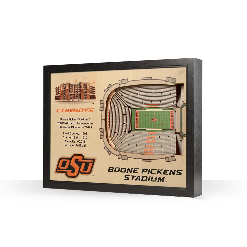 Ncaa Oklahoma State Cowboys 25 Layer Stadiumviews 3d Wooden Wall Art