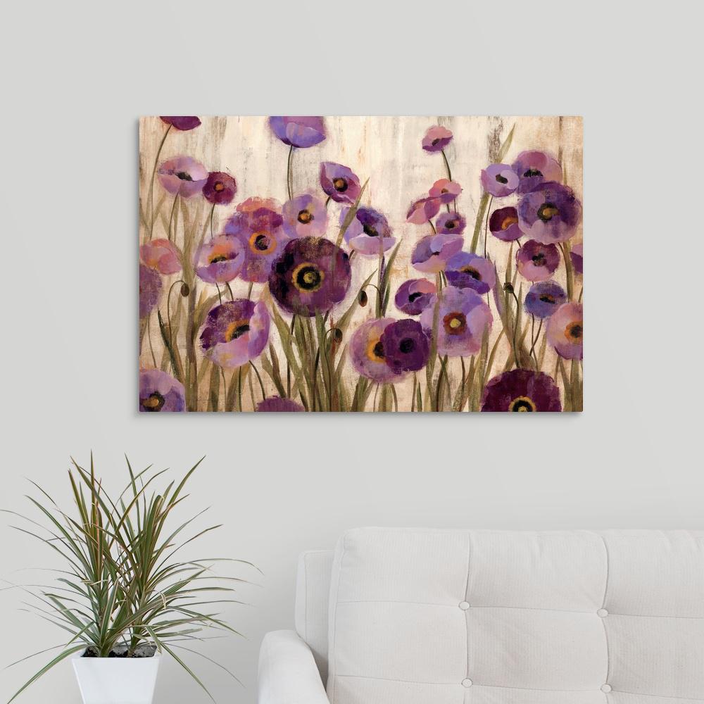 Greatcanvas 30 In X 20 Pink And Purple Flowers By Silvia Pink And Purple Flowers By Silvia Vileva Canvas Wall Art