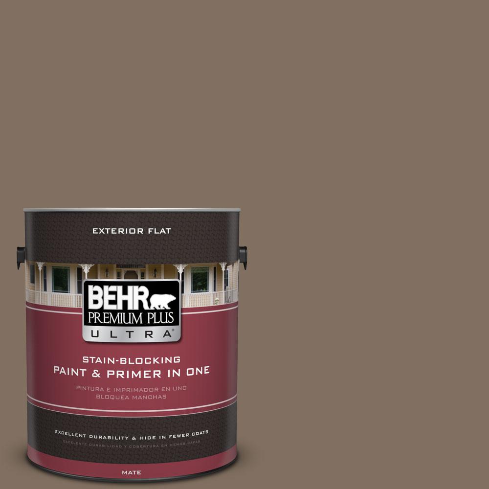 BEHR Premium Plus Ultra 1gal. PPU54 Mocha Latte Flat Exterior Paint