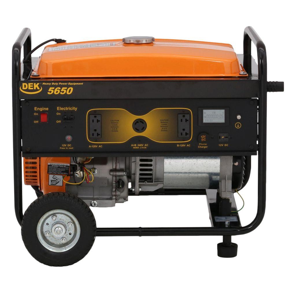 DEK 7345-Watt Gasoline Powered Portable Generator with 420cc, 100% Copper Alternator and 12 Gallon Gas Tank