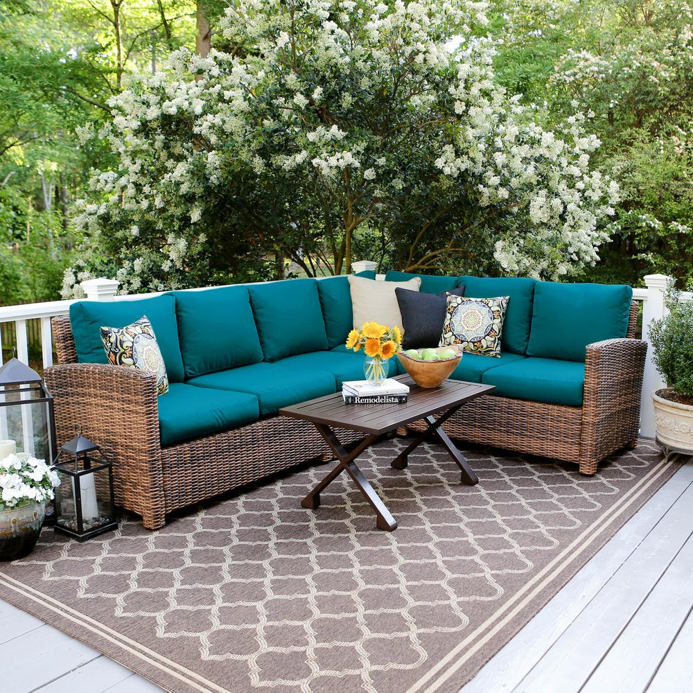 Leisure Made Dalton 5-Piece Wicker Outdoor Sectional Set ...