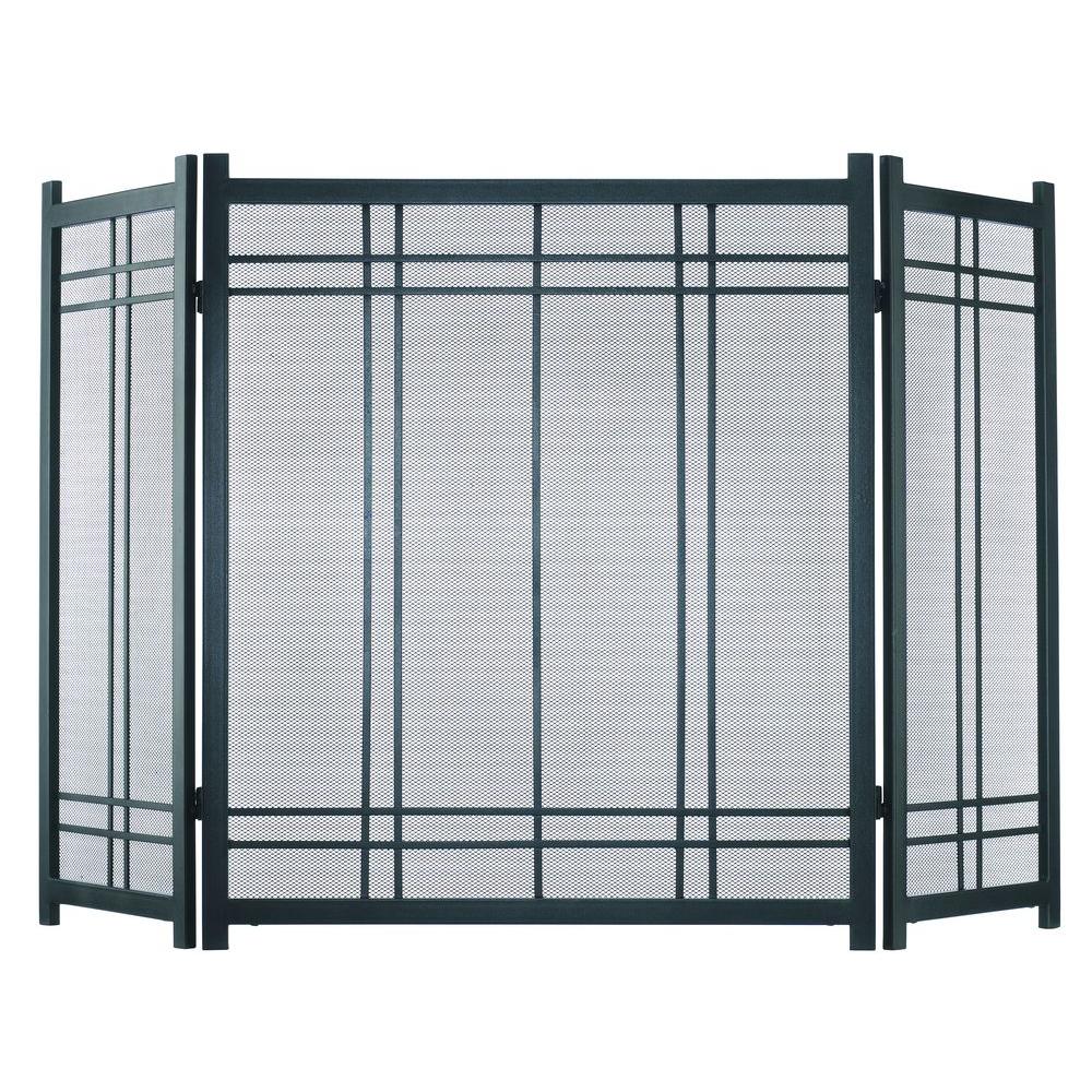 Bring arts and crafts flare to your home by selecting this Pleasant Hearth Preston Vintage Iron Steel three Panel Fireplace Screen.