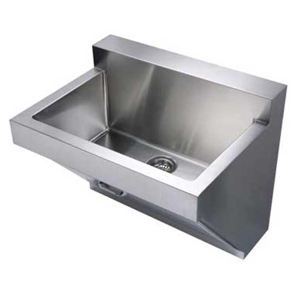 Whitehaus Collection Noah's Collection Wall Mount Brushed Stainless Wall Mount Stainless Steel Utility Sink