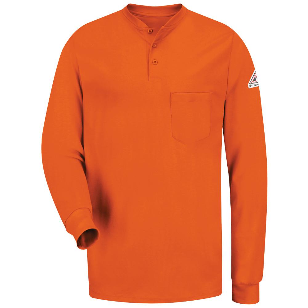 Orange henley men's shirt Clearance