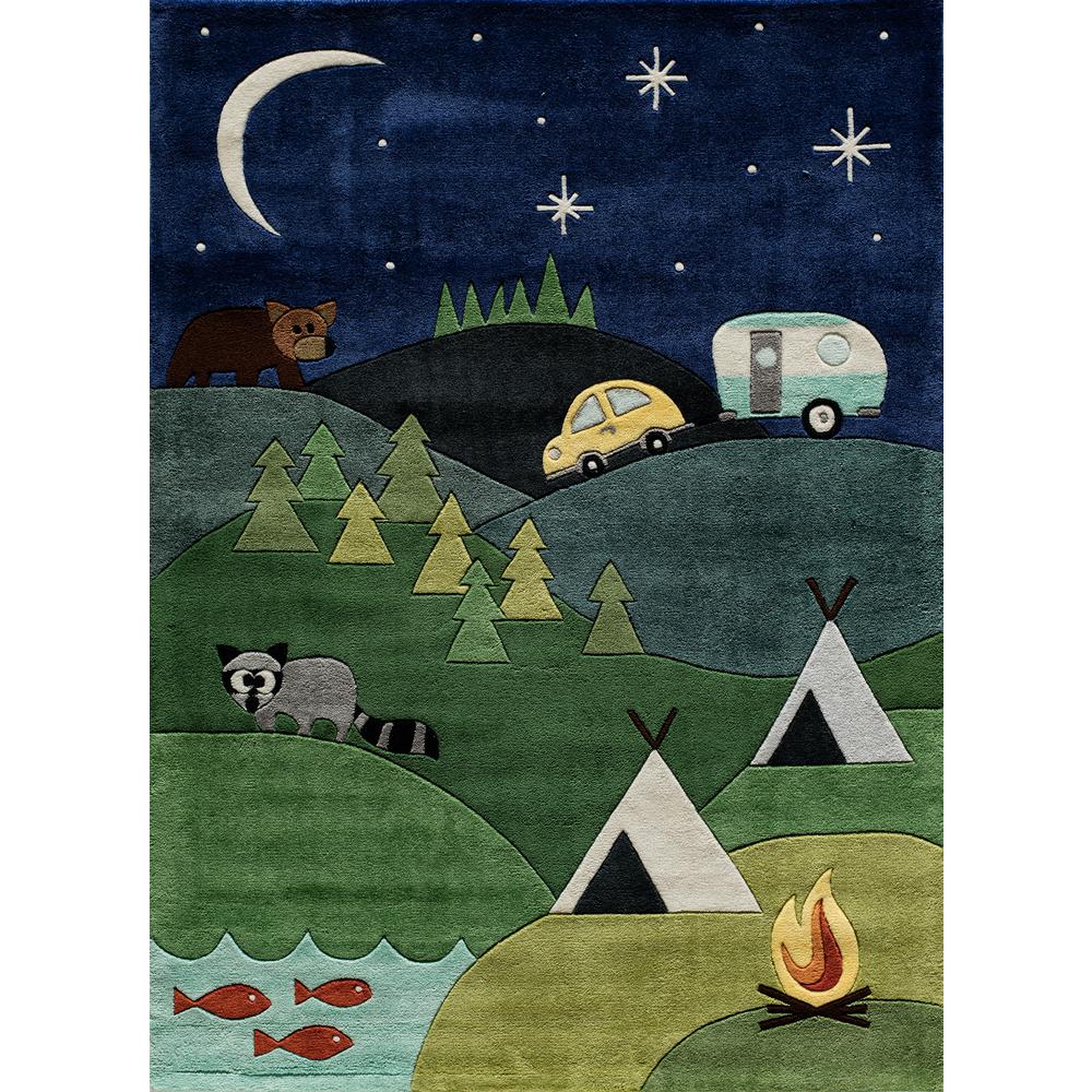 Momeni Lil Mo Whimsy Camping Fun Blue 8 Ft X 10 Indoor Kids Momeni Lil Mo Whimsy Camping Fun Blue 8 Ft X 10 Indoor Kids