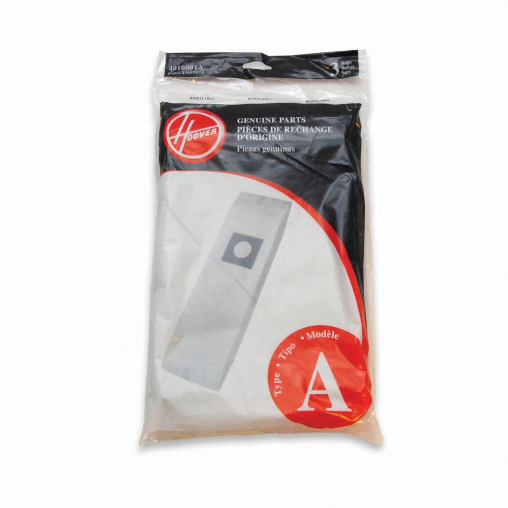 Hoover Type A Filtration Bags for Select Hoover Upright Cleaners (3