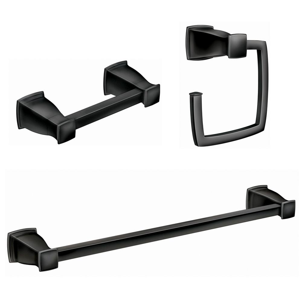 Moen Hensley 3 Piece Bath Hardware Kit In Matte Black My3533bl The Moen Hensley 3 Piece Bath Hardware Kit In Matte Black My3533bl The Home Depot