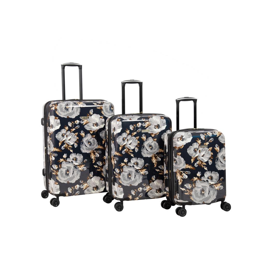 black floral suitcase