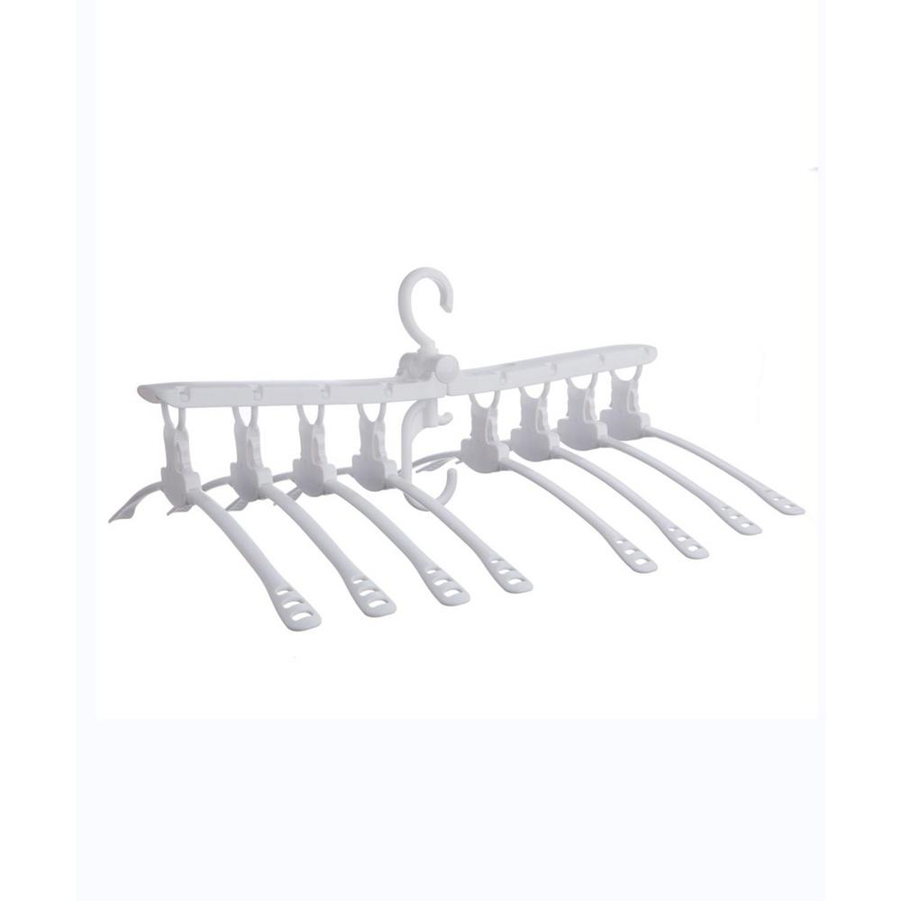 Organizeme White No Slip Collapsible Clothes Hangers System 8 Hangers In 1 Pack Omch250005 The Home Depot