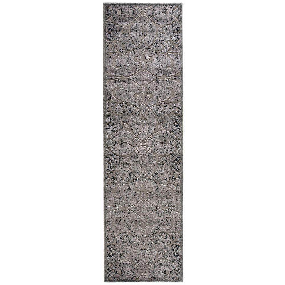 Nourison Graphic Illusions Grey 2 ft. 3 in. x 8 ft. Rug Runner131157