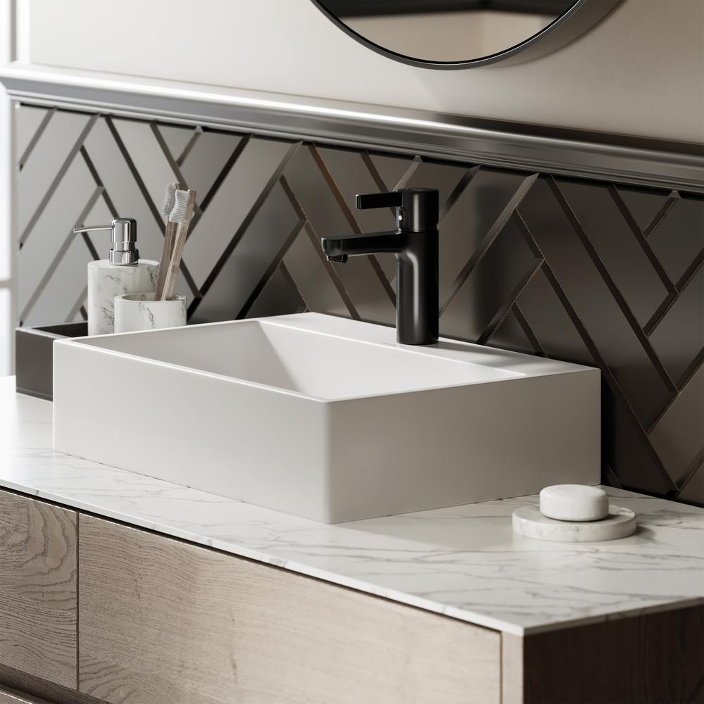 Swiss Madison Claire Vessel Sink in Glossy White