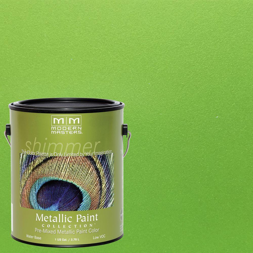 Modern Masters 1 Gal Green Apple Water Based Satin Metallic Interior Exterior Paint